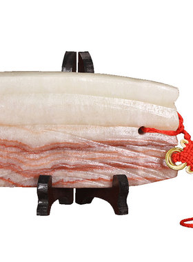 猪肉石天然原石摆件五花肉红纹石