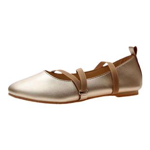 轻便平底鞋女2025新款温柔晚晚风仙女伴娘鞋外穿绑带芭蕾舞单鞋