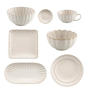 onlycook陶瓷盘子碗套装北欧家用白色碗餐具碟子菜盘平盘餐盘鱼盘