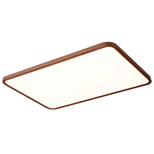 箭牌中古风简约客厅灯超薄无缝隙吸顶灯胡桃木色灯具全屋2026新款