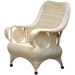 汉中藤编天然真藤传统老式藤椅沙发高靠背椅家用单人阳台老人椅子