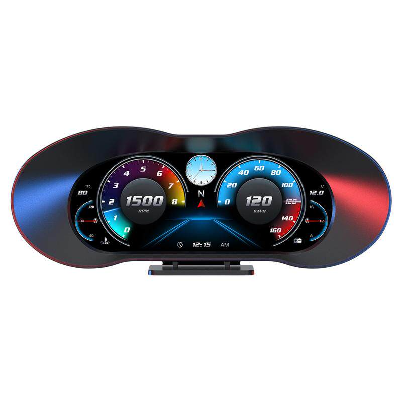 HUD抬头显示器6.2英寸大屏汽车OBD液晶仪表车载仪表盘汽车坡度仪