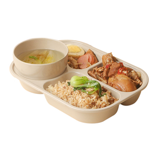 餐盘儿童分格学生专用上班族食堂打饭减脂健身深格加厚防烫稻谷壳