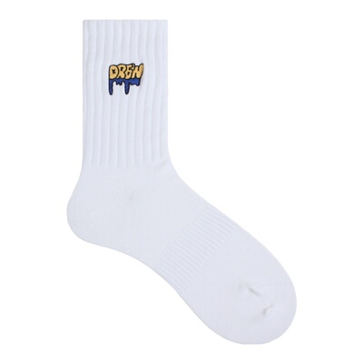 透气吸汗男女棉刺绣中长筒袜子