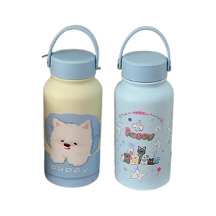 原创卡通保温杯女2024新款大容量不锈钢水杯随行便携运动水壶儿童