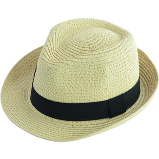 儿童草帽夏男童沙滩帽父子帽英伦亲子男女儿童出游爵士帽礼帽凉帽