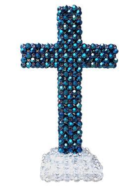 水晶十字架手工串珠成品家居装饰