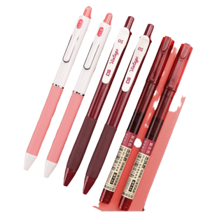 点石红色系列按动中性笔高颜值批改作业小红书同款批改作业红笔ins风勃垦第红学生书写直液复古红暗红色水笔