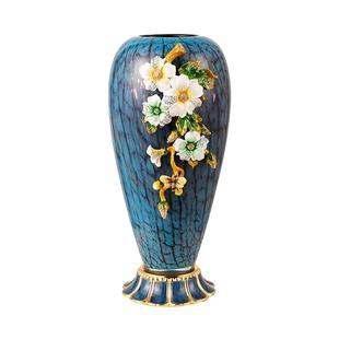 珐琅彩琉璃花瓶摆件轻奢高档客厅桌面插花玄关餐桌电视柜高级感