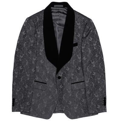 天鹅绒大码一粒扣修身宴会礼服潮