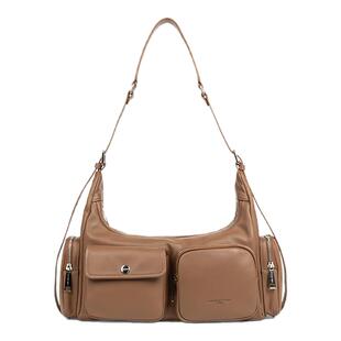 Lancaster兰卡斯特 Soft Caramella系列软质头层牛皮单肩包机车包