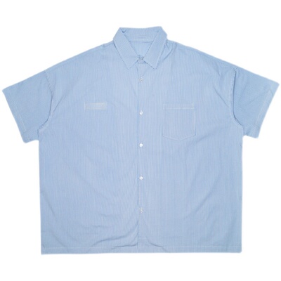 廓形蓝白男女简约造型立体衬衣