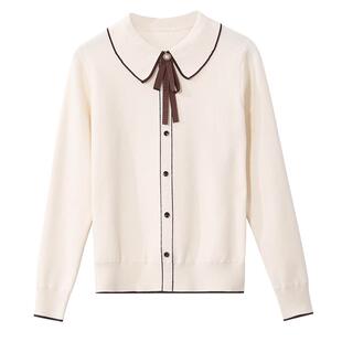 OSA欧莎千金小香风减龄内搭娃娃领针织衫春秋2025年新款打底毛衣