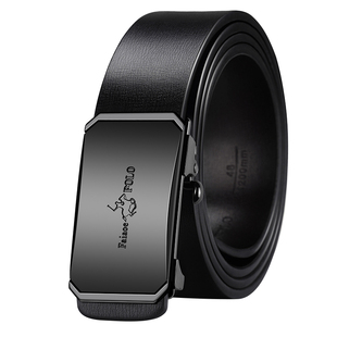 保罗男士皮带纯牛皮无牙自动扣腰带商务休闲百搭中青年潮流裤腰带