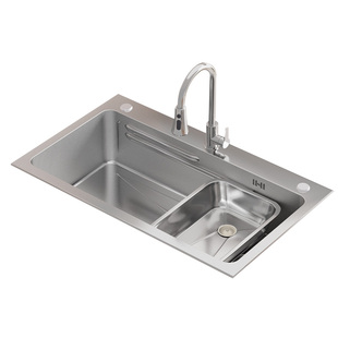 双槽改大单槽厨房洗菜盆304不锈钢水槽6040/6840/7240/7540/7843