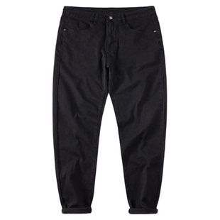 黑色大码牛仔裤男高弹力修身小脚裤高腰胖子加肥加大码男裤加绒厚