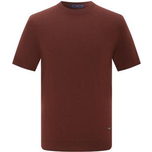 EMZ鄂尔多斯秋冬新款男士纯羊绒保暖柔软轻奢圆领针织短袖羊绒衫