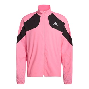 Adidas阿迪达斯男子春新款优雅跑步侧开叉印花运动夹克外套KC1237