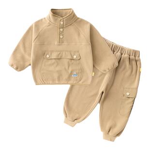 嘟嘟家男童摇粒绒套装秋冬款女童卫衣卫裤子休闲童装宝宝衣服儿童