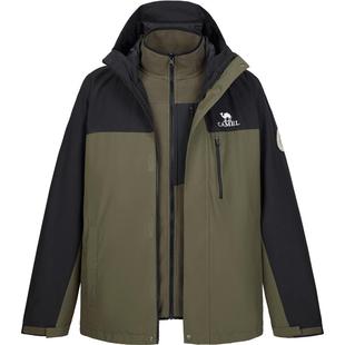 【企鹅联名】骆驼男装三合一夹克男秋冬抗静电摇粒绒外套男