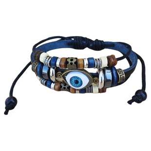 异域风情个性复古串珠眼睛民族风手链可调节男女情侣潮流网红手镯