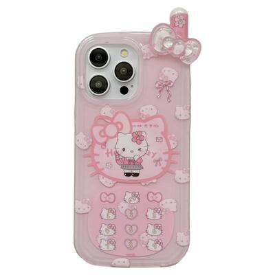 ins可爱豹纹HelloKitty大哥大适用苹果15手机壳iphone16ProMax新款15promax女13超好看16pro创意14全包保护套