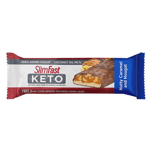 美国直邮 SlimFast  KETO 坚果焦糖和牛轧糖代餐棒低碳生酮能量棒