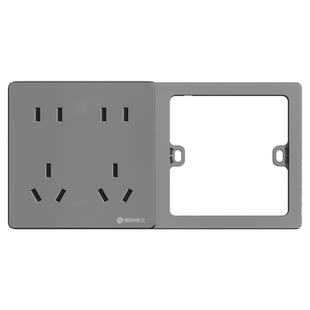 86型超薄明装扩展插座左右接线带开关明线明盒墙壁拓展面板十孔插