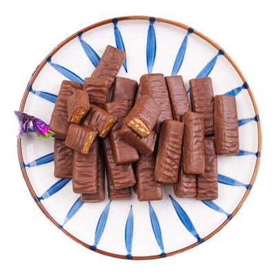 kdv俄罗斯紫皮糖散装喜糖巧克力味果仁夹心进口糖果过年货小零食