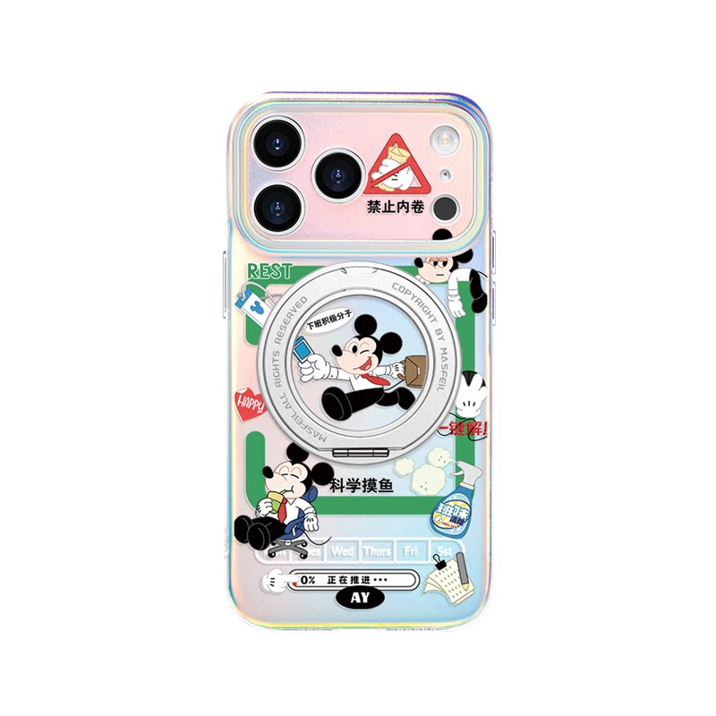 ANGYING × 打工奇奇适用苹果18promax手机壳新款iphone17pro磁吸带支架ip16支点Lo5套全包高级感超薄女15/13