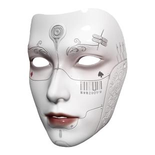 魂作物赛博朋克面具全脸古风cos男机械飞升机器人道具无相覆面罩