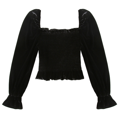 香蕉宝贝清仓特卖方领丝绒衬衣