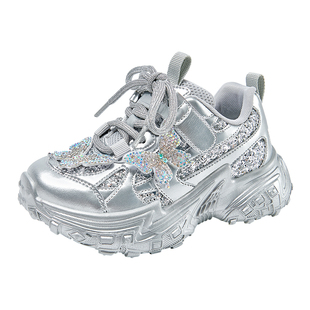 芭比童鞋女童运动鞋2025新款秋冬季二棉鞋加绒休闲鞋子儿童老爹鞋