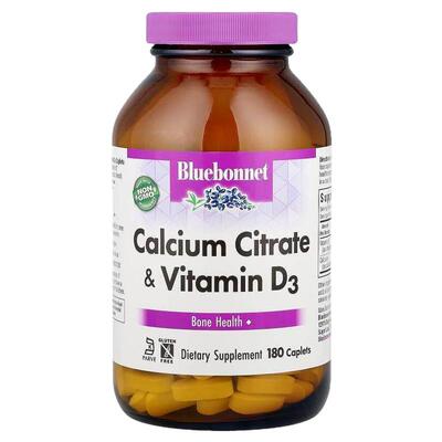 Bluebonnet Nutrition,柠檬酸钙加维生素 D3 营养片，180 片装