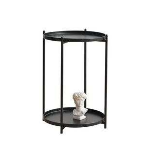 铁梵 ins风小圆桌卧室床头桌子沙发边几铁艺边桌极简阳台迷你茶几