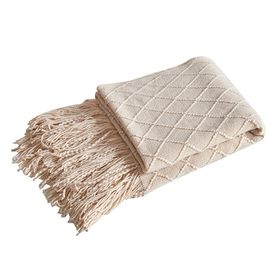 高级感纯色简约针织沙发巾午睡