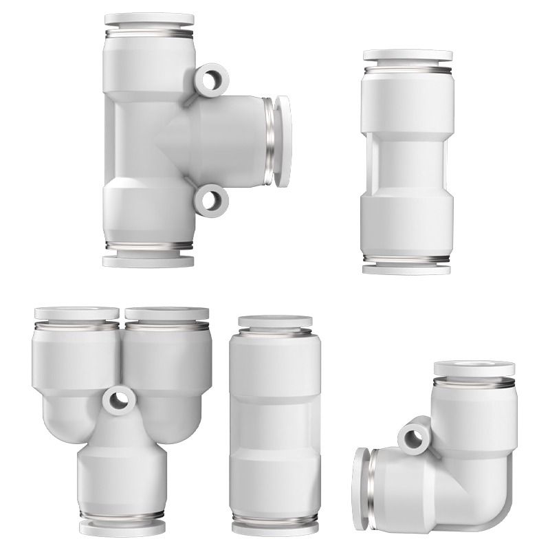 气管快速接头PU直通变径PE三通气动快插快接配件大全4 6 8 10 12m