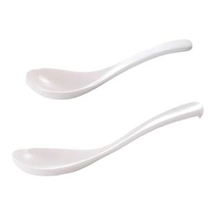 白色勺子仿瓷勺调羹密胺小汤勺汤匙瓢羹喝汤家用商用餐厅饭店餐具