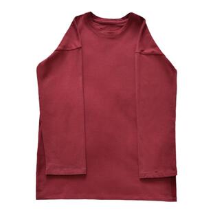 原创三色oversize长袖T恤女童早春新品宽松百搭开叉打底衫