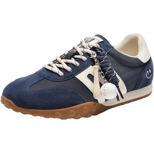 周雨彤/董璇同款百丽彩虹豆红色德训鞋加绒棉鞋阿甘鞋子D5R2DA