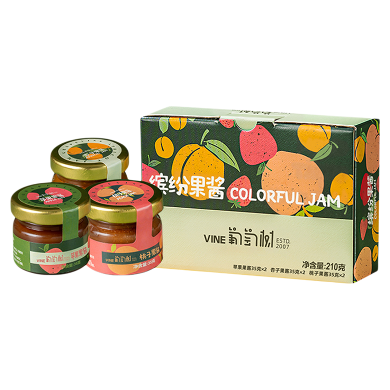 葡萄树缤纷果酱三种口味混合装