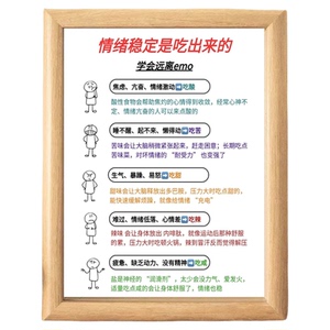 情绪稳定是吃出来的木质相框摆件