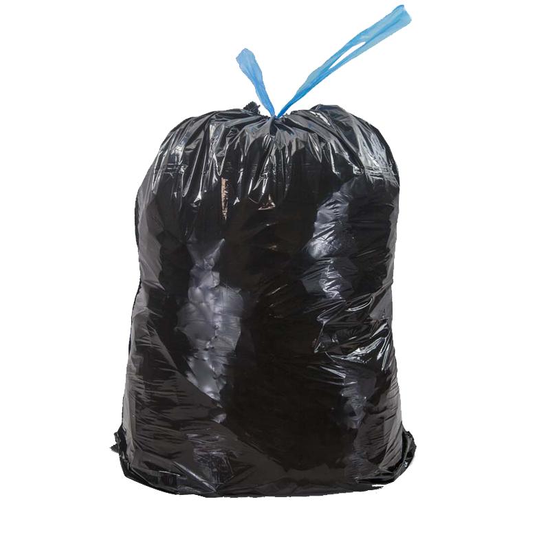手提收口穿抽绳式黑色办公居家厨房垃圾塑料袋加厚包邮大中垃圾袋