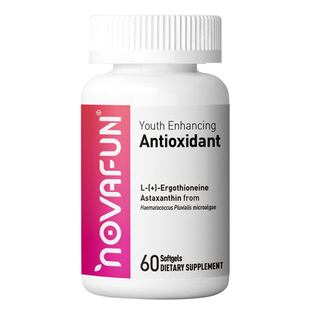 美国直邮 NOVAFUN麦角硫因精华雨生红球藻虾青素VE胶囊60粒