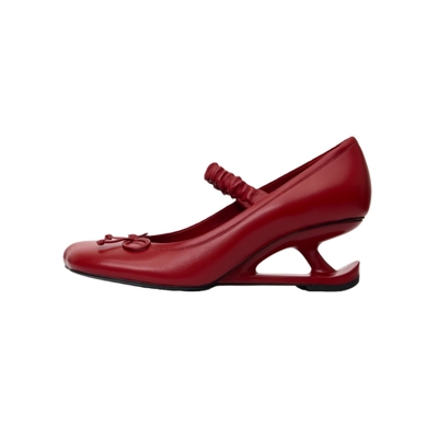 法式复古气质高跟鞋女蝴蝶结单鞋