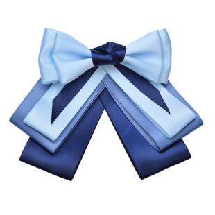 银行领结领花 职业头花网兜蓝色套装 韩式学院风工作服配饰蝴蝶结