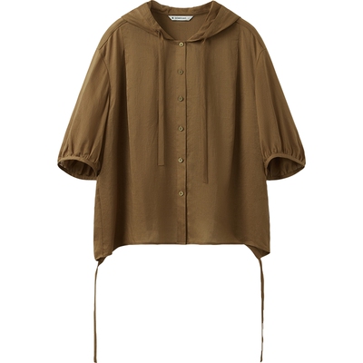 【苎麻】播休闲宽松蓝色轻薄短外套女夏新款淡人罩衫BDS7WD2907