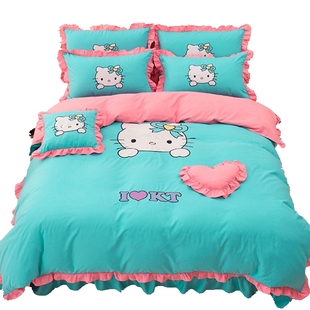 韩式田园公主床单被单被套结婚纯棉四件套全棉春夏床上用品4件套