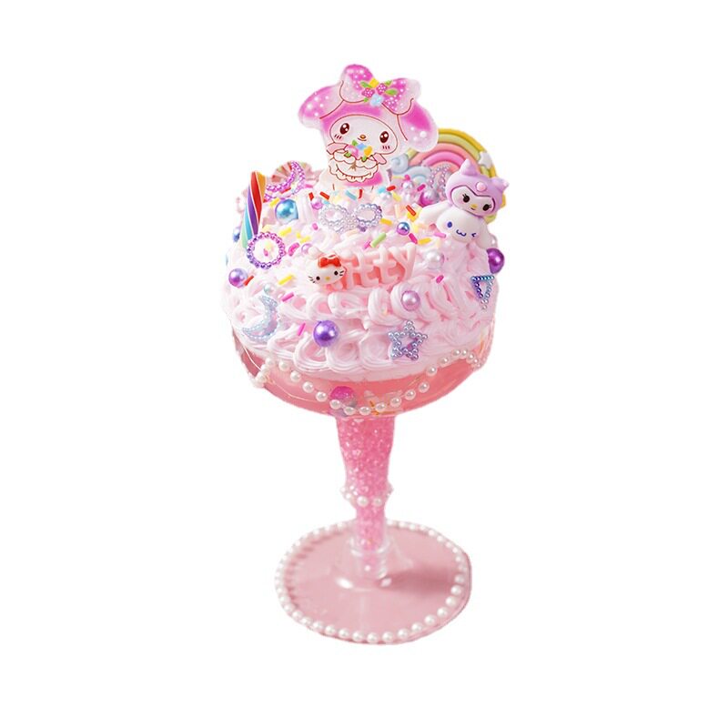 儿童diy冰激凌水晶杯材料包 创意奶油胶冰淇淋甜品杯女孩手工玩具