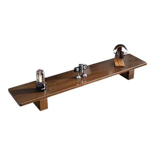 台式电脑增高架全实木橡胶木桌面置物架书桌收纳显示器垫高支架